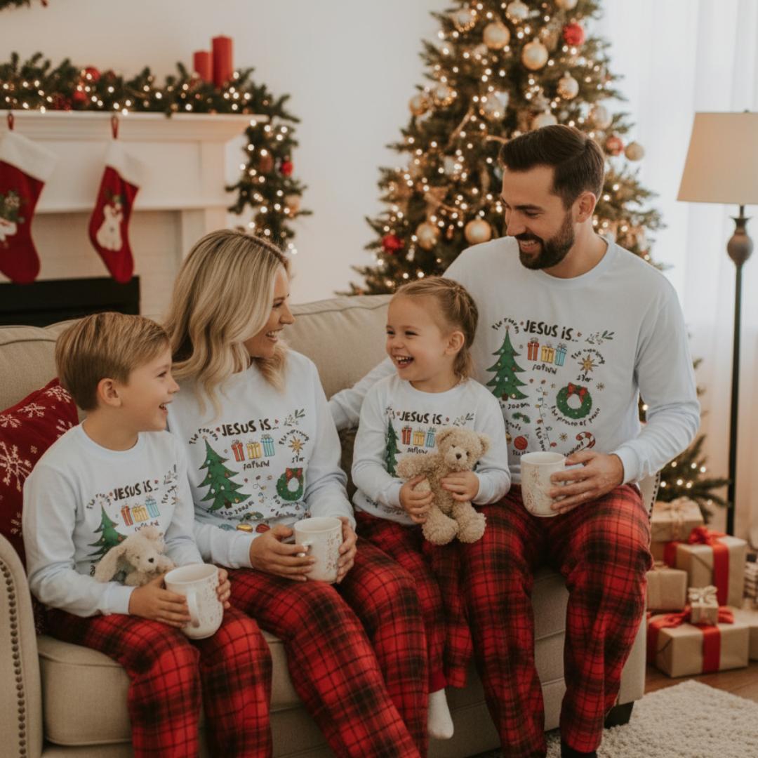Pijama de Natal Família - Conjunto Xadrez