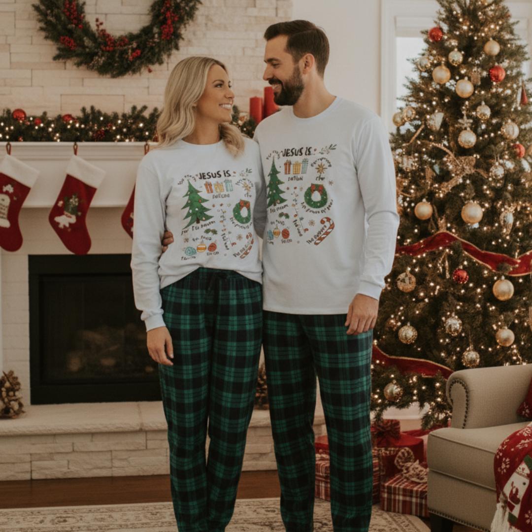 Pijama de Natal Família - Conjunto Xadrez