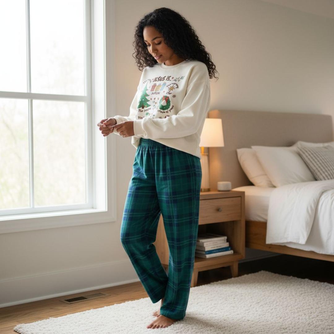 Pijama de Natal Família - Conjunto Xadrez