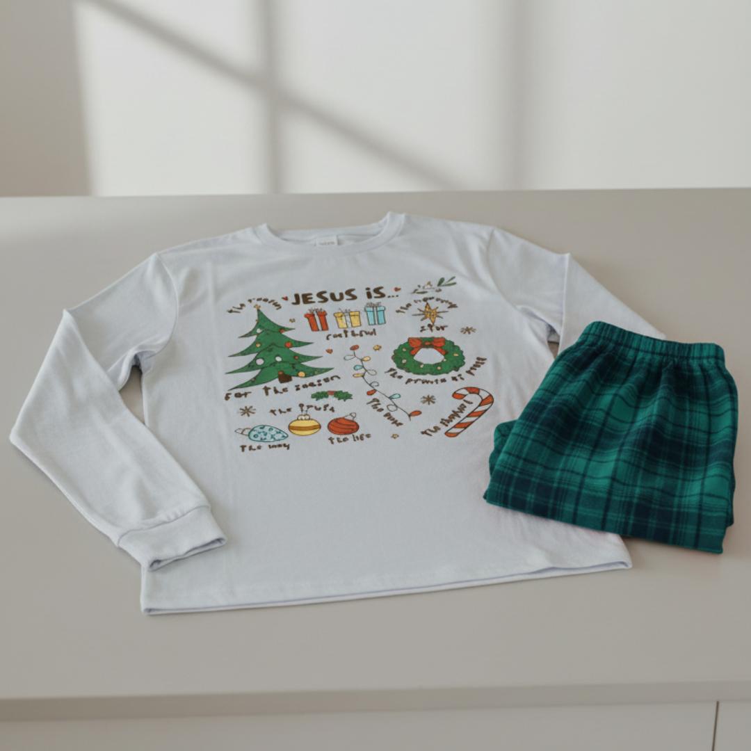 Pijama de Natal Família - Conjunto Xadrez