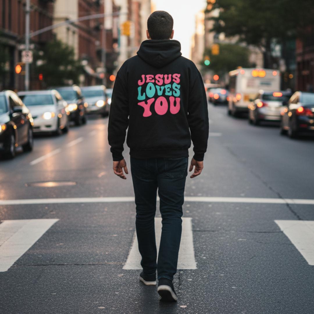 Hoodie Preto JESUS LOVES YOU