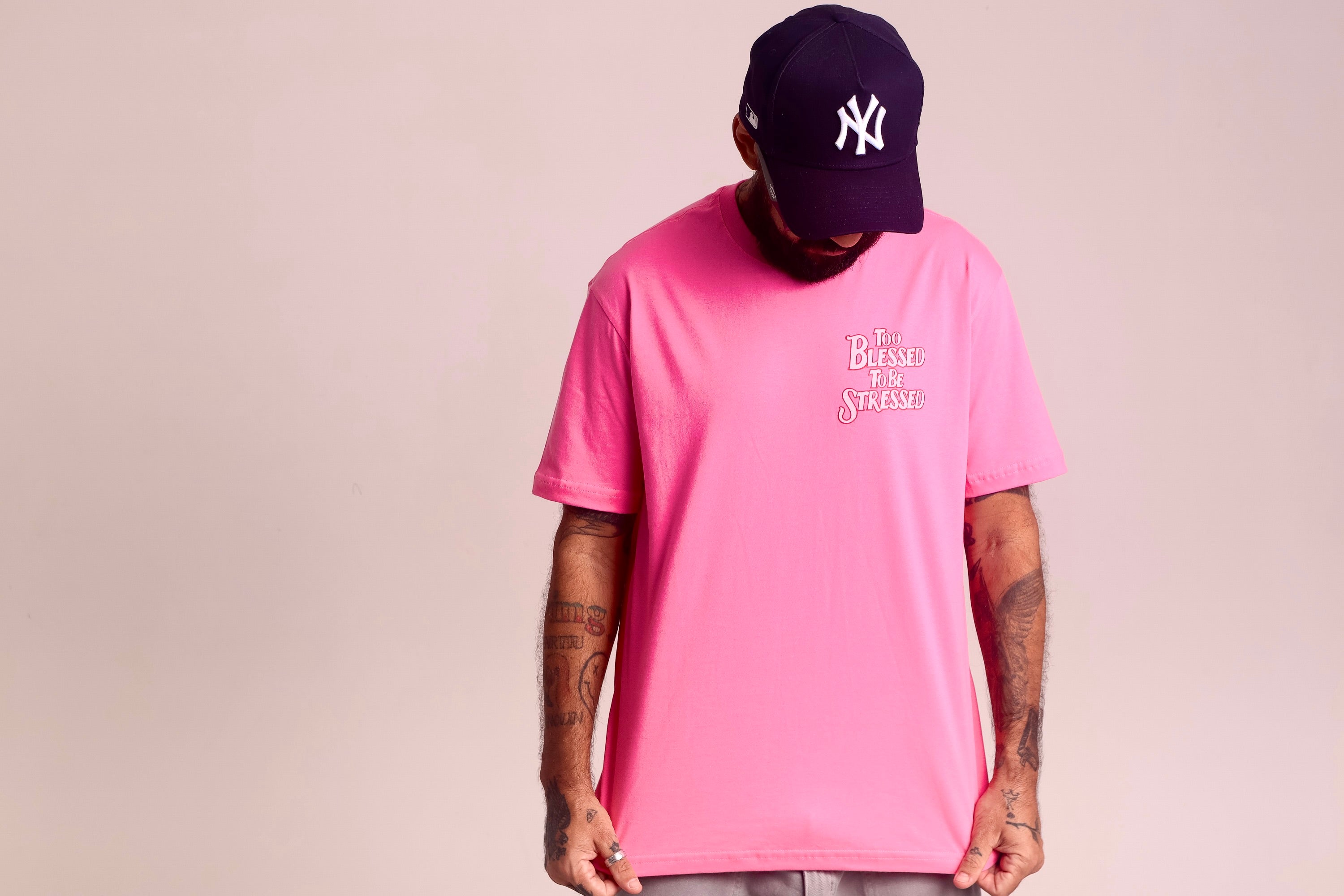 T-shirt Rosa Blessed to be Stressed